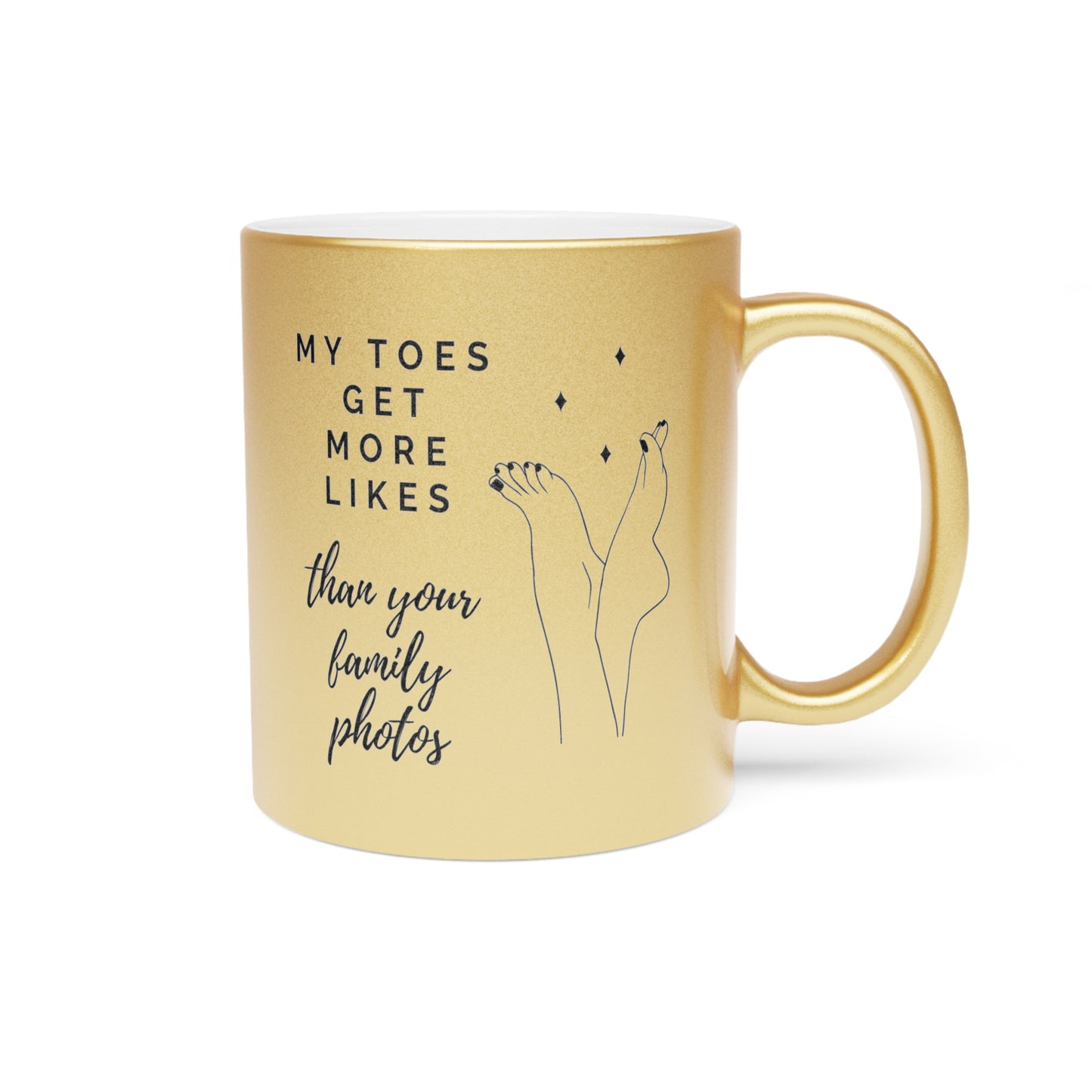 Toe Feet Foot Pics Online Flaunt Your Success Metallic Mug (Silver\Gold) for Friend Birthday Girlfriend Gift Anniversary Valentine's Day