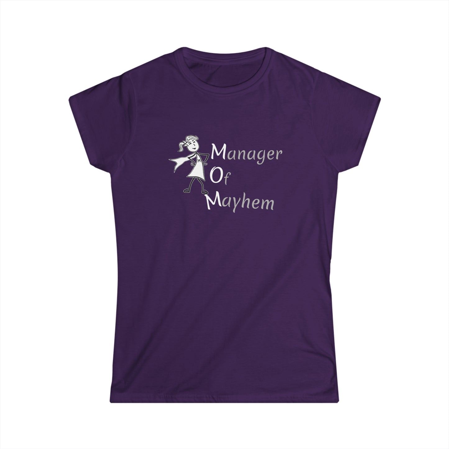 MOM Manager of Mayhem Women's Softstyle Tee Made in the USA