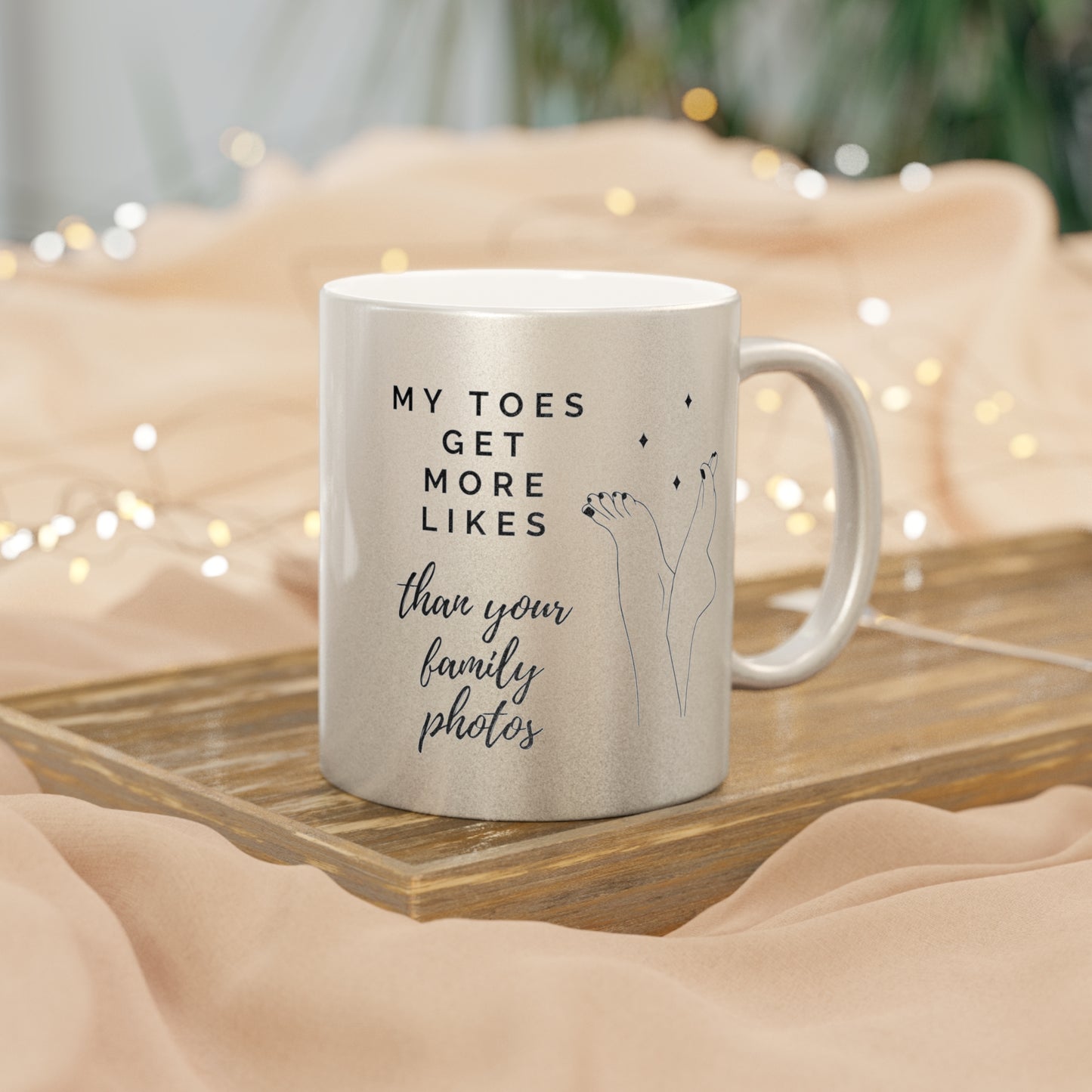 Toe Feet Foot Pics Online Flaunt Your Success Metallic Mug (Silver\Gold) for Friend Birthday Girlfriend Gift Anniversary Valentine's Day
