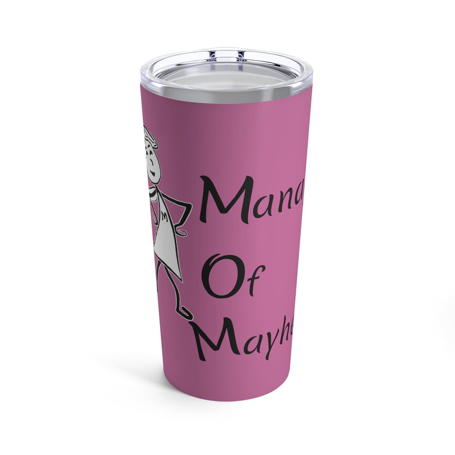 MOM Manager of Mayhem 20oz Tumbler - Pink