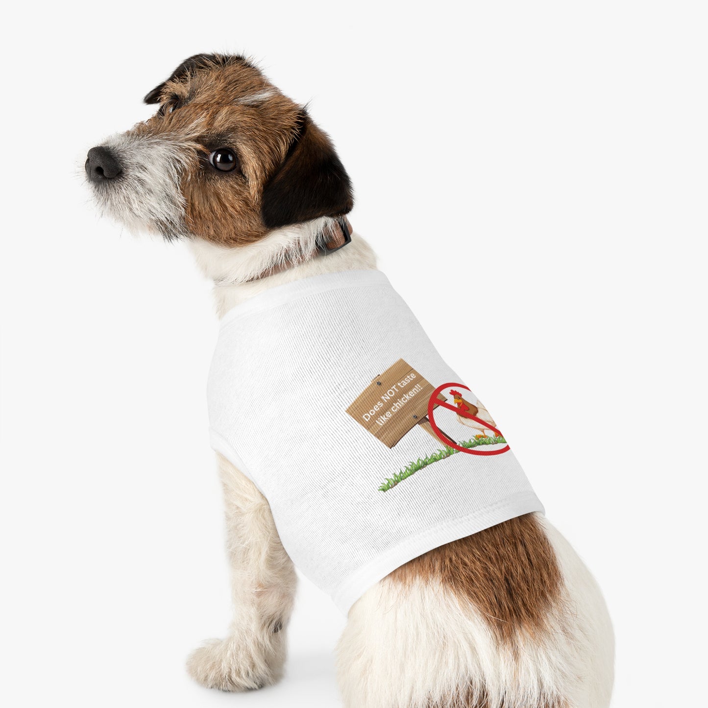 Pet Jacket Tells All I Don't Taste Like Chicken! Hilarious Fake News Shirt From Presidential Debate Don't Let Your Fur Baby Get Eaten!