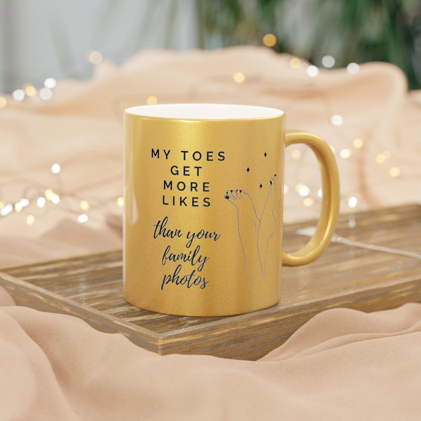 Toe Feet Foot Pics Online Flaunt Your Success Metallic Mug (Silver\Gold) for Friend Birthday Girlfriend Gift Anniversary Valentine's Day