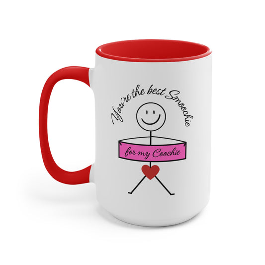 Funny mug for partner boyfriend girlfriend kissing intimate kisses Valentines Day birthday anniversary smoochie on your coochie