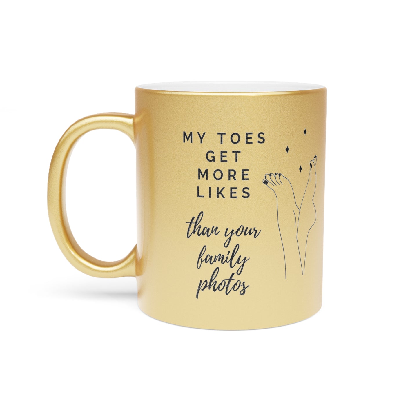 Toe Feet Foot Pics Online Flaunt Your Success Metallic Mug (Silver\Gold) for Friend Birthday Girlfriend Gift Anniversary Valentine's Day